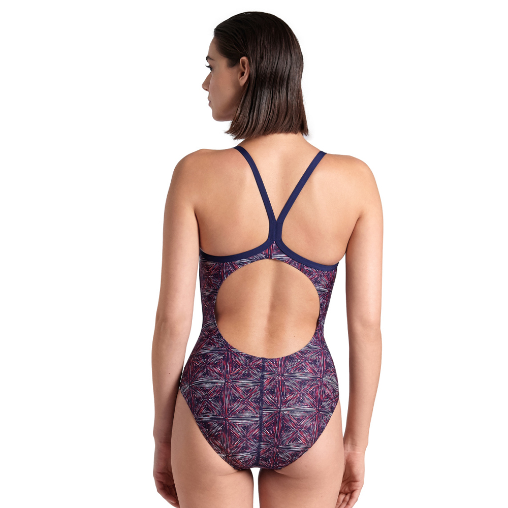 Womens Abstract Tiles Lightdrop Back Swimsuit